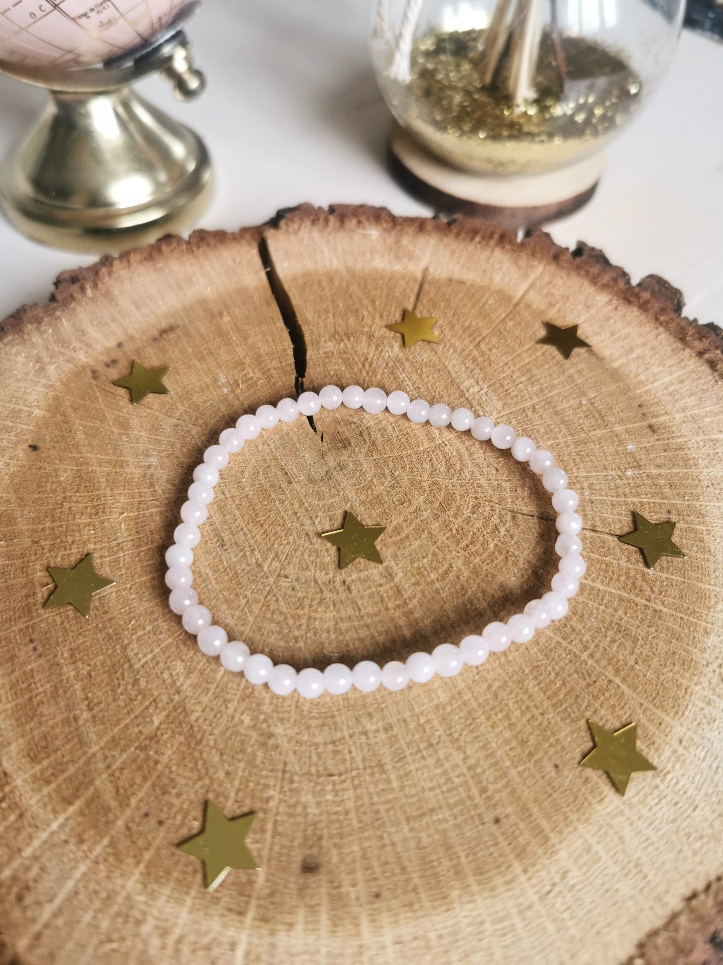 Bracelet en Quartz rose 4mm