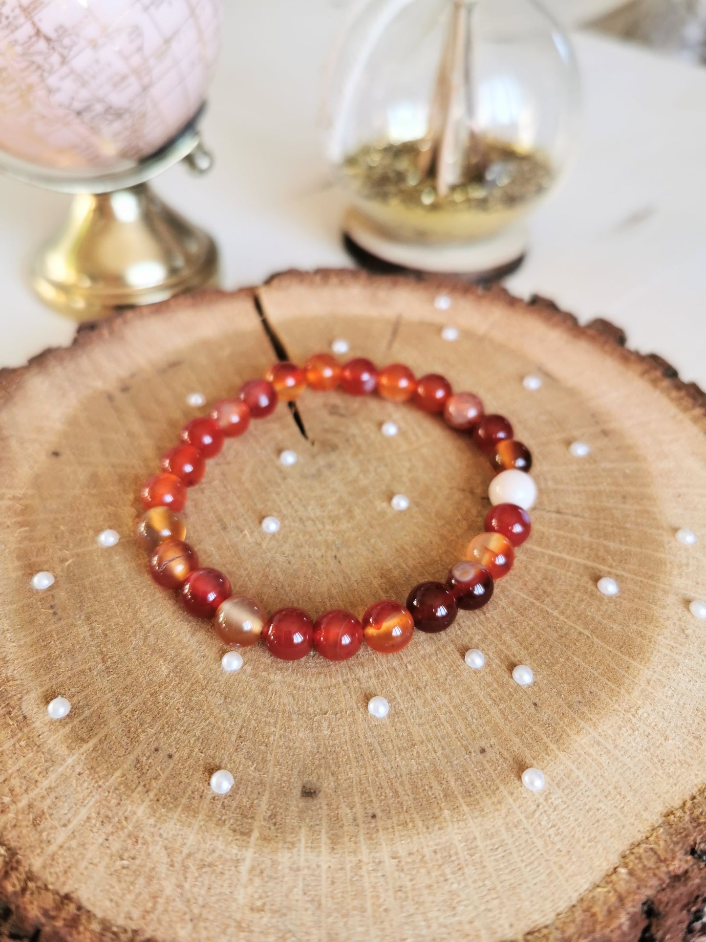 Bracelet en Cornaline 8mm
