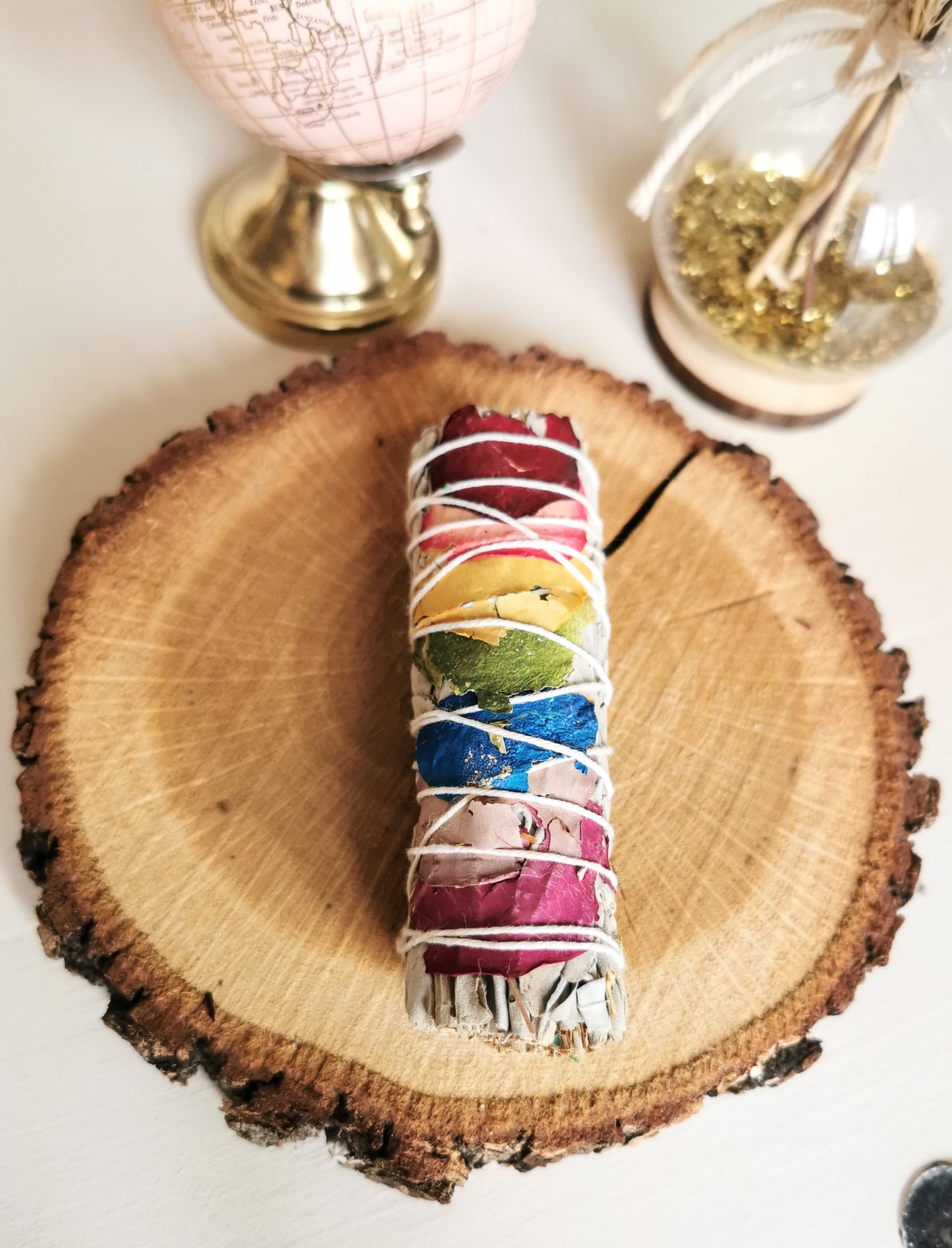 Bouquet de Sauge avec pétales de roses 7 chakras