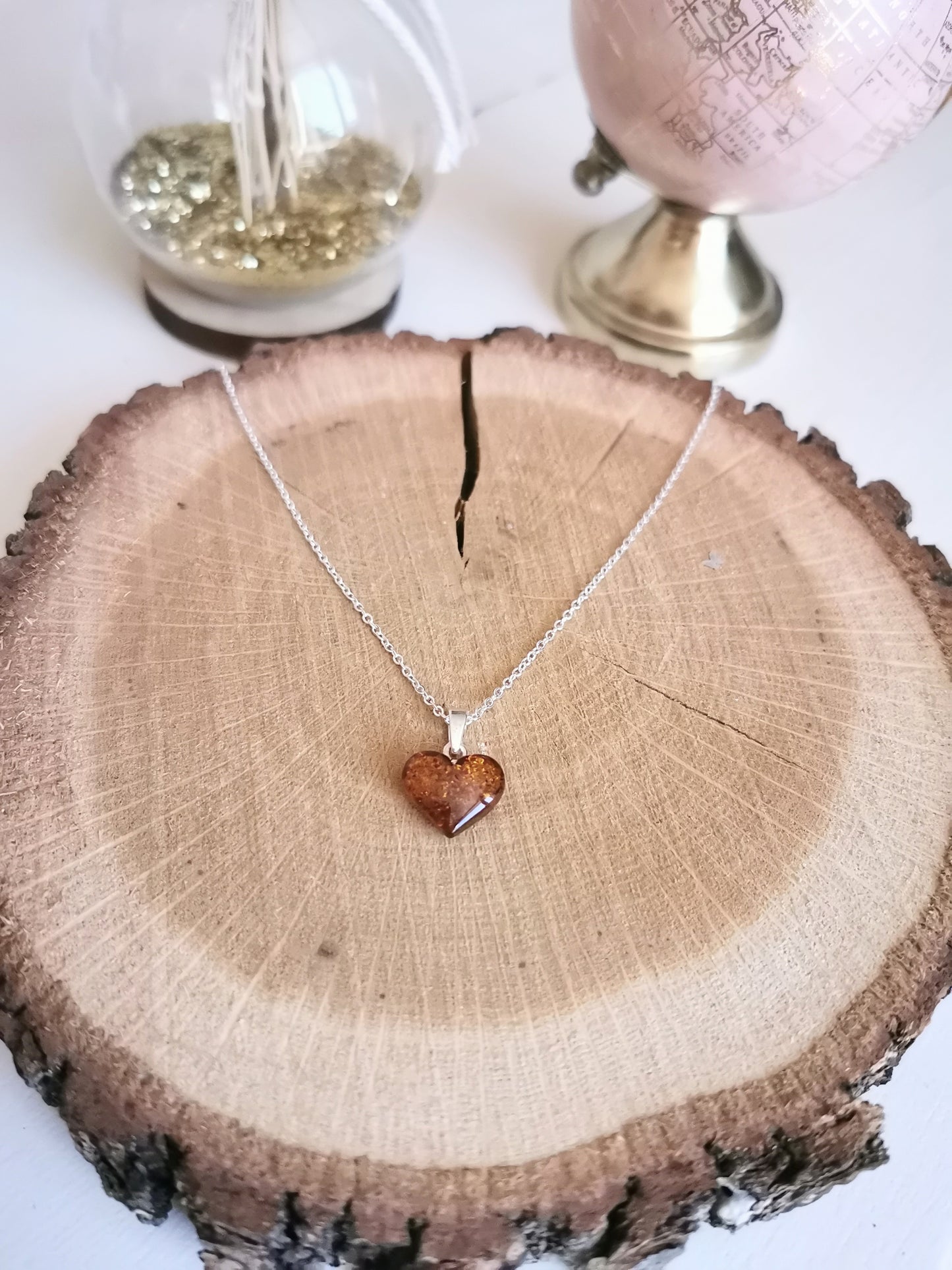 Pendentif Coeur en Ambre