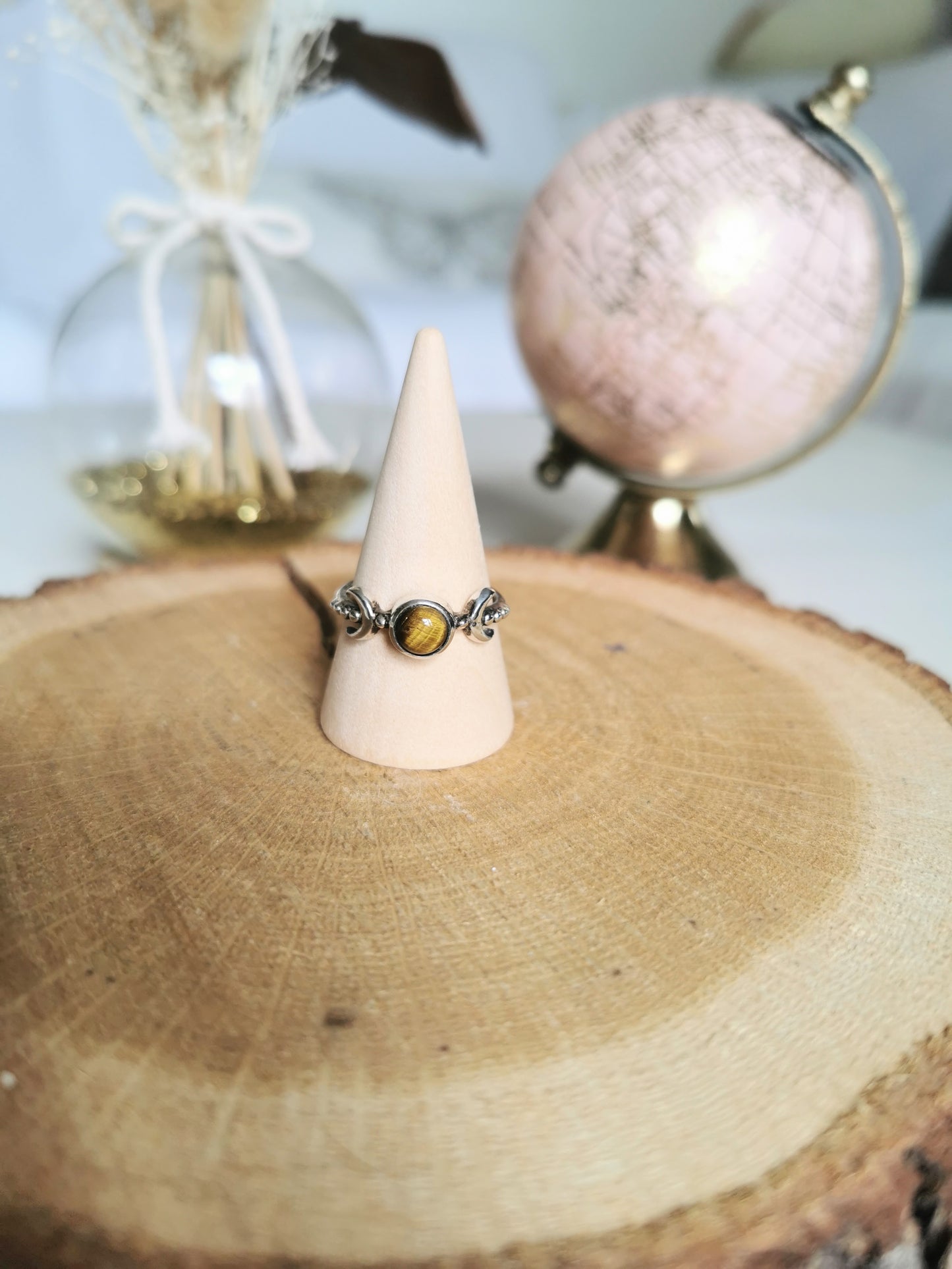 Bague LOUNA en Œil de Tigre