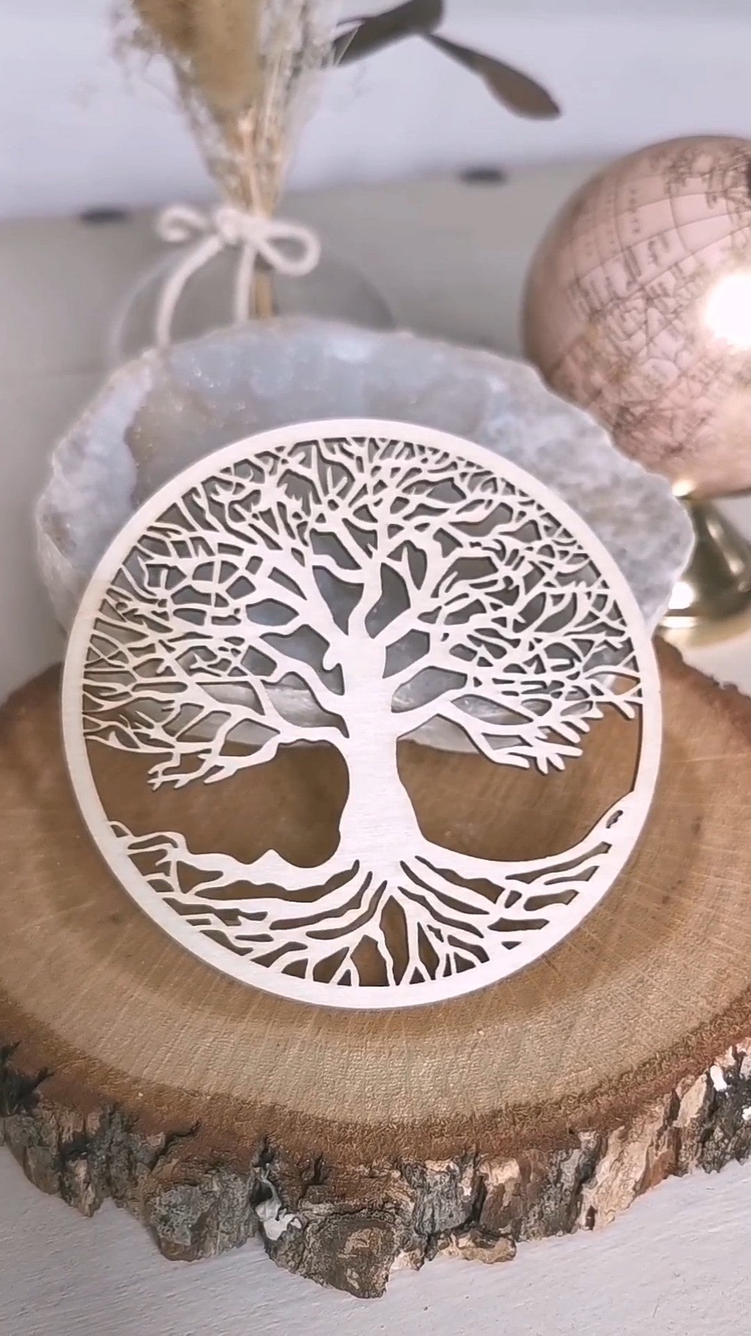 Plaques de rechargement en bois – Fleur de Vie & Arbre de Vie (10 cm)