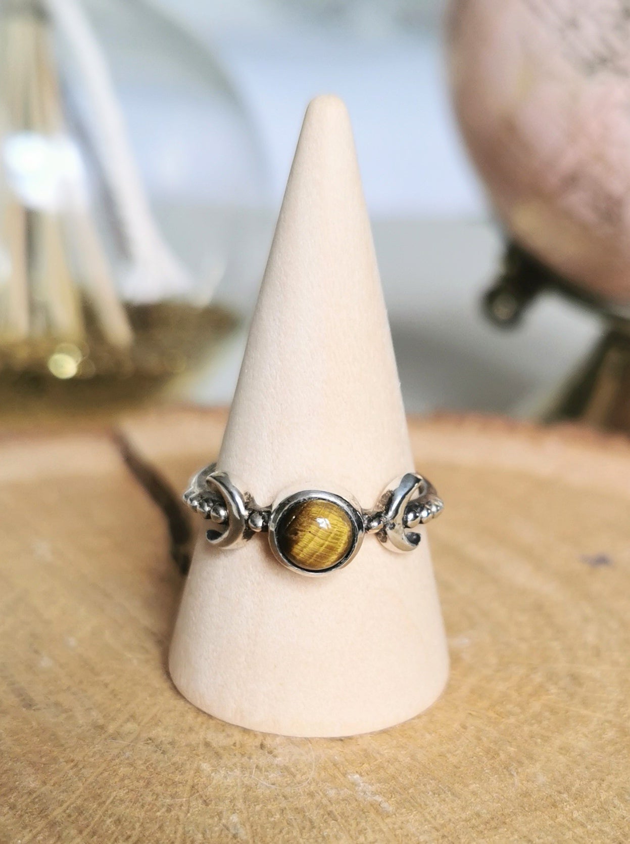 Bague LOUNA en Œil de Tigre
