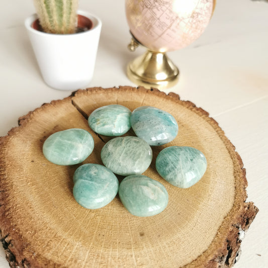 Petit galet en coeur Amazonite