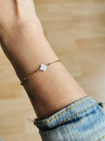 Bracelet trèfle en nacre