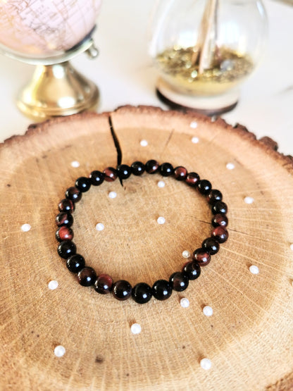 Bracelet en Oeil de taureau 8mm