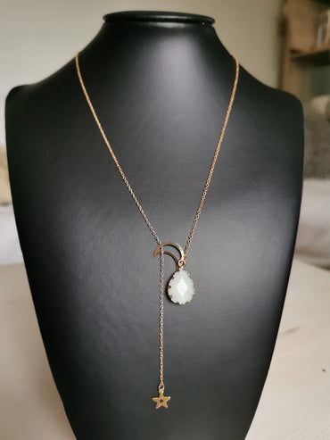 Collier Lune d'Amazonite