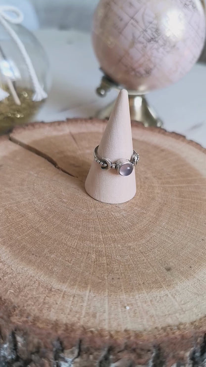 Bague SELENA en Quartz Rose