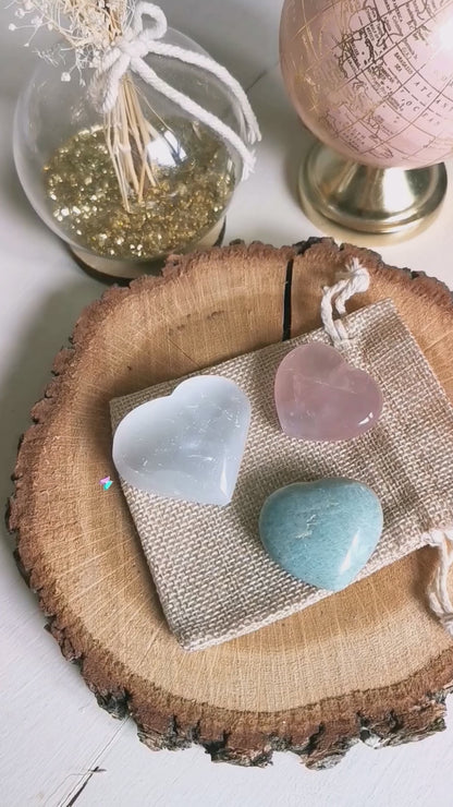 Kit Sérénité – 3 cœurs en pierres naturelles