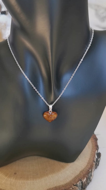 Pendentif Coeur en Ambre